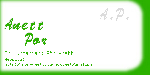 anett por business card
