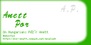 anett por business card